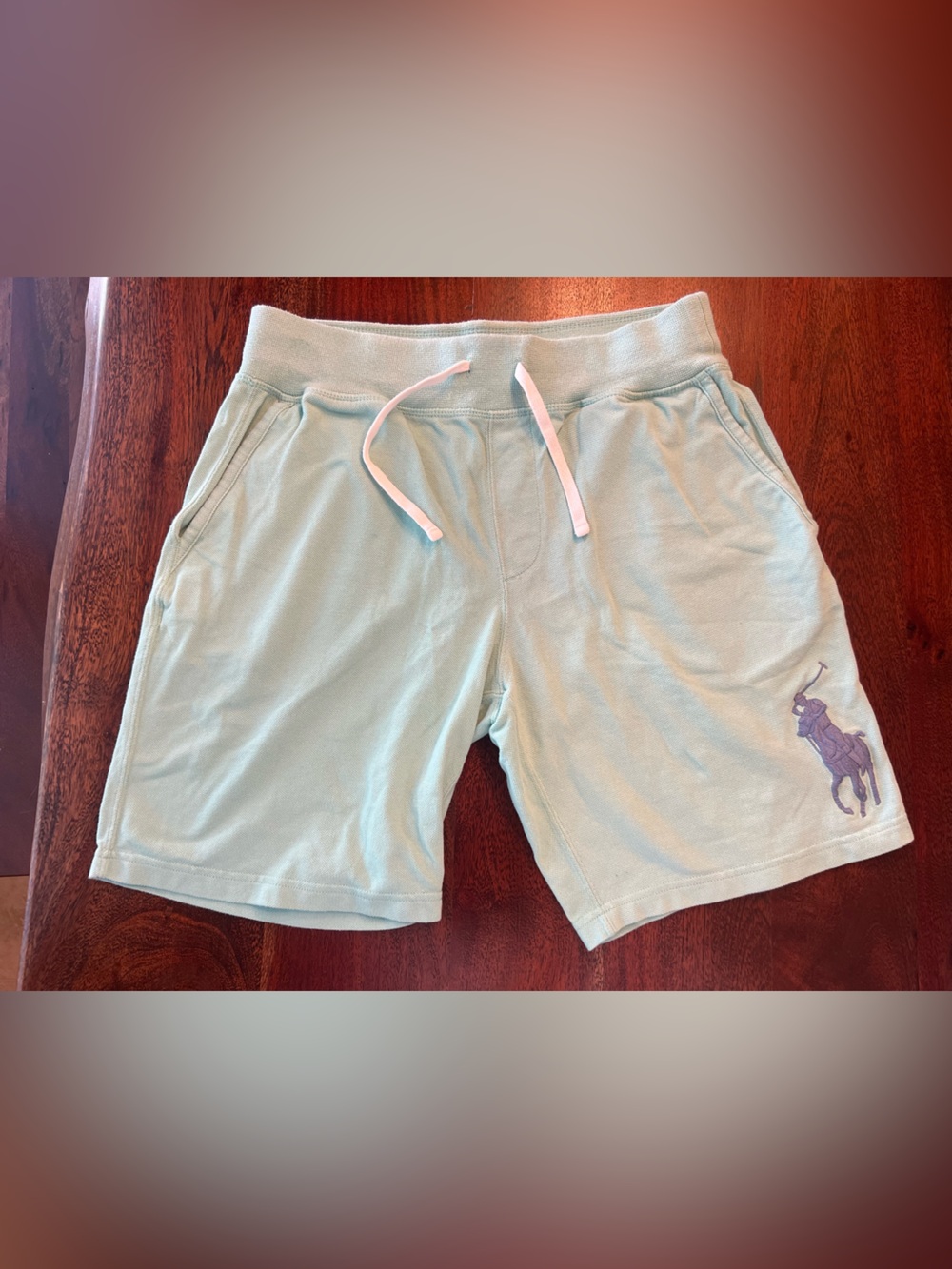 Ralph Lauren terrycloth Mint Green Drawstring Athletic Shorts